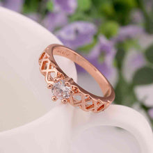 jewerly anillos 18K GP crown rose color party wedding rings girl Jewelry Rings6 6 ELY