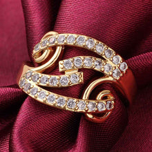 jewerly anillos 18K GP crystal Red party wedding rings girl Jewelry Rings67 ELY