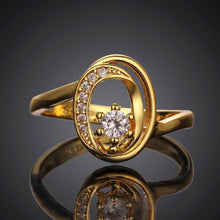 jewerly anillos 18K GP crystal in circle party wedding rings girl Jewelry Rings687 ELY