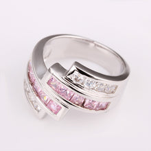 jewerly anillos 18K GP four line Platinum Plated party wedding rings girl Jewelry Rings198 ELY