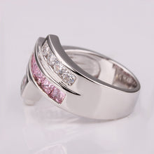 jewerly anillos 18K GP four line Platinum Plated party wedding rings girl Jewelry Rings198 ELY