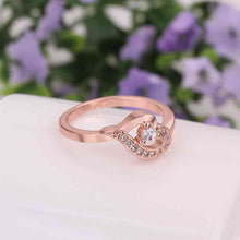 jewerly anillos 18K GP heart rose color party wedding rings girl Jewelry Rings572 ELY