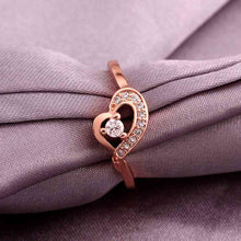 jewerly anillos 18K GP heart rose color party wedding rings girl Jewelry Rings572 ELY