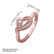 jewerly anillos 18K GP heart rose color party wedding rings girl Jewelry Rings572 ELY