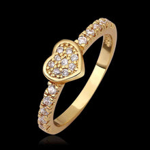 jewerly anillos 18K GP heartddd 18k color party wedding rings girl Jewelry Rings579 ELY