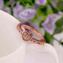 jewerly anillos 18K GP heartddd rose color party wedding rings girl Jewelry Rings578 ELY
