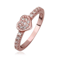 jewerly anillos 18K GP heartddd rose color party wedding rings girl Jewelry Rings578 ELY