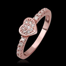 jewerly anillos 18K GP heartddd rose color party wedding rings girl Jewelry Rings578 ELY