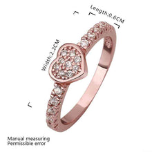 jewerly anillos 18K GP heartddd rose color party wedding rings girl Jewelry Rings578 ELY