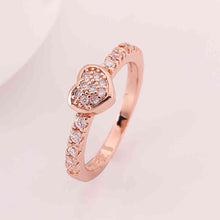 jewerly anillos 18K GP heartddd rose color party wedding rings girl Jewelry Rings578 ELY