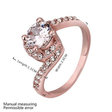 jewerly anillos 18K GP one Z stone rose color party wedding rings girl Jewelry Rings552 ELY