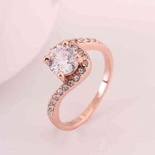jewerly anillos 18K GP one Z stone rose color party wedding rings girl Jewelry Rings552 ELY
