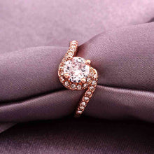 jewerly anillos 18K GP one Z stone rose color party wedding rings girl Jewelry Rings552 ELY