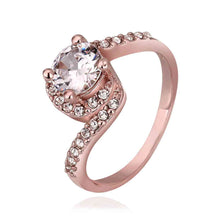 jewerly anillos 18K GP one Z stone rose color party wedding rings girl Jewelry Rings552 ELY
