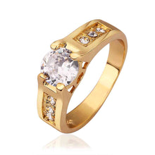 jewerly anillos 18K GP one white stone 18k color party wedding rings girl Jewelry Rings55 ELY
