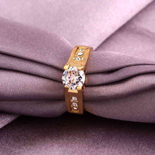 jewerly anillos 18K GP one white stone 18k color party wedding rings girl Jewelry Rings55 ELY