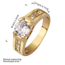 jewerly anillos 18K GP one white stone 18k color party wedding rings girl Jewelry Rings55 ELY