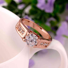 jewerly anillos 18K GP one white stone rose color party wedding rings girl Jewelry Rings549 ELY