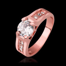 jewerly anillos 18K GP one white stone rose color party wedding rings girl Jewelry Rings549 ELY
