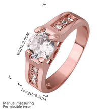 jewerly anillos 18K GP one white stone rose color party wedding rings girl Jewelry Rings549 ELY