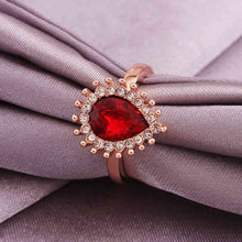 jewerly anillos 18K GP red eye rose color party wedding rings girl Jewelry Rings562 ELY