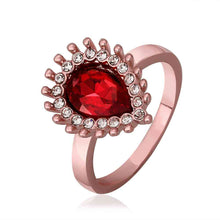 jewerly anillos 18K GP red eye rose color party wedding rings girl Jewelry Rings562 ELY