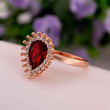 jewerly anillos 18K GP red eye rose color party wedding rings girl Jewelry Rings562 ELY