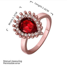 jewerly anillos 18K GP red eye rose color party wedding rings girl Jewelry Rings562 ELY