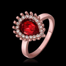 jewerly anillos 18K GP red eye rose color party wedding rings girl Jewelry Rings562 ELY