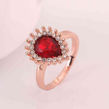 jewerly anillos 18K GP red eye rose color party wedding rings girl Jewelry Rings562 ELY