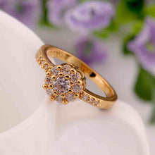 jewerly anillos 18K GP small flower 18k color party wedding rings girl Jewelry Rings587 ELY