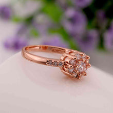 jewerly anillos 18K GP small flower rose color party wedding rings girl Jewelry Rings586 ELY