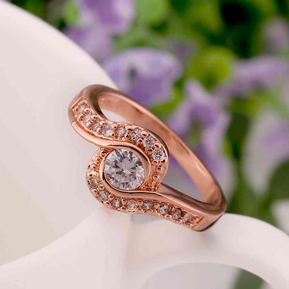 jewerly anillos 18K GP sssdes rose color party wedding rings girl Jewelry Rings588 ELY