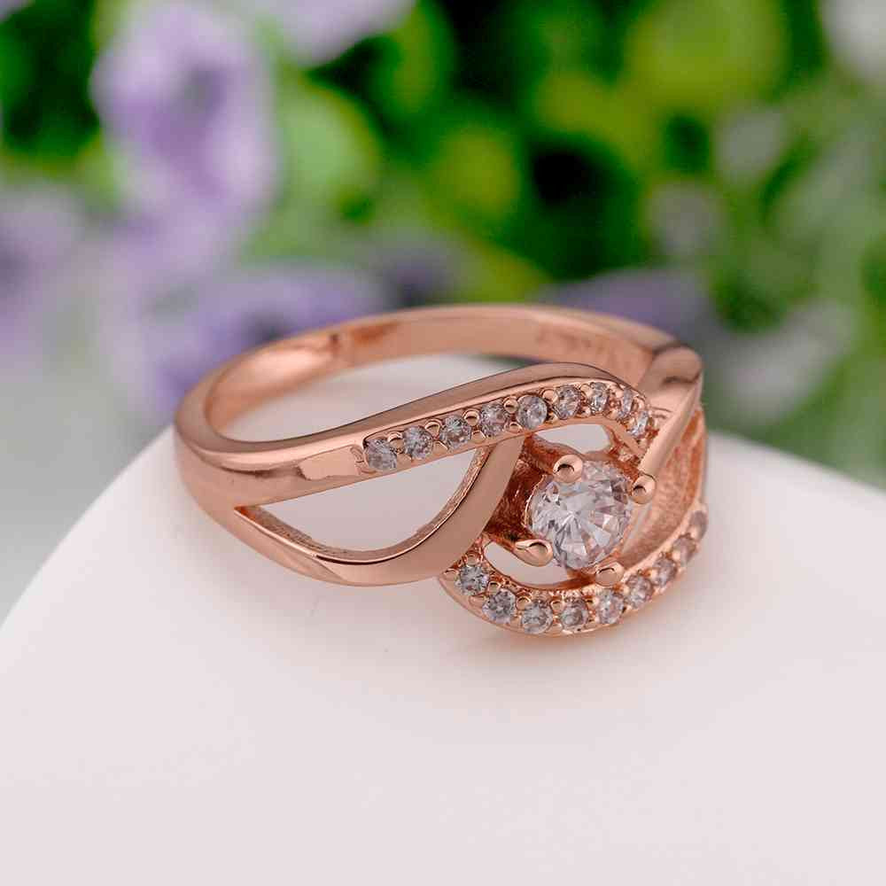 jewerly anillos 18K GP strange shape rose color party wedding rings girl Jewelry Rings592 ELY