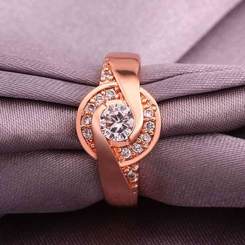 jewerly anillos 18K GP time zone rose color party wedding rings girl Jewelry Rings58 ELY
