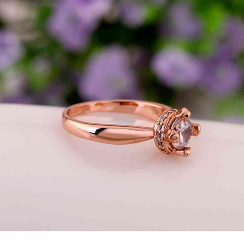 jewerly anillos 18K GP uuuk rose color party wedding rings girl Jewelry Rings6 8 ELY