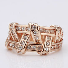 jewerly anillos 18K GP yellow Woven mesh party wedding rings girl Jewelry Rings 61 ELY