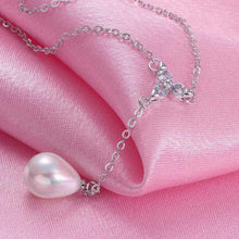 platinum plated necklaces simulated pearl beads statement collares women necklaceNPLN 1 ELY