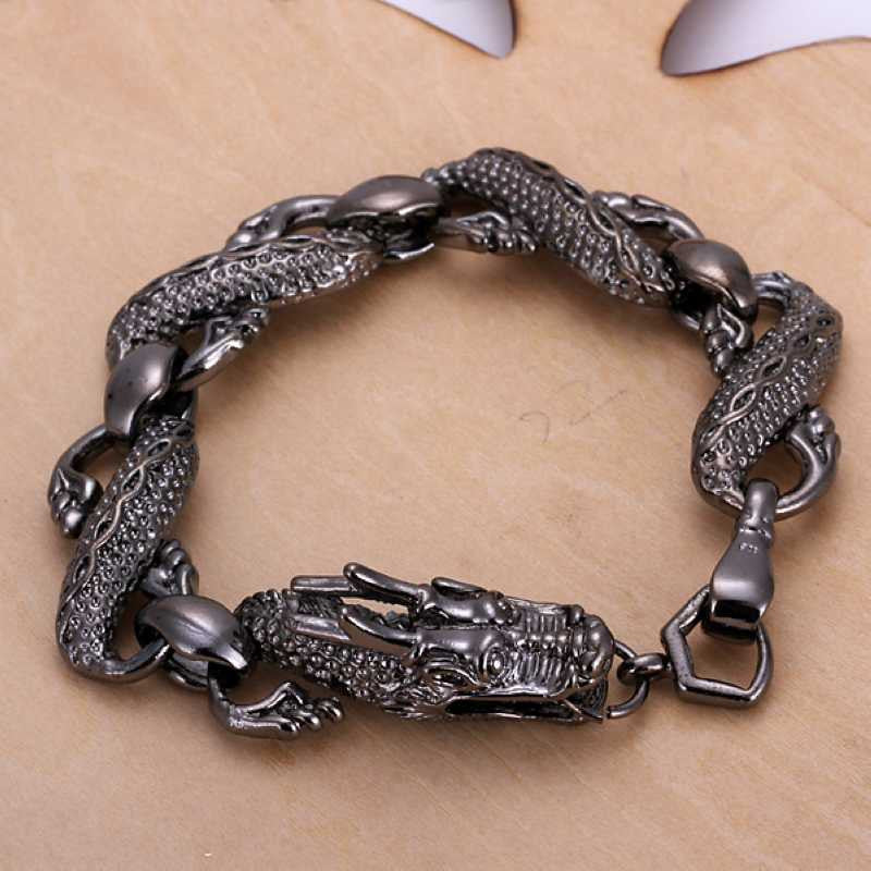 silver plated jewelry bracelet fine chinese dragon bracelet 7 ELY