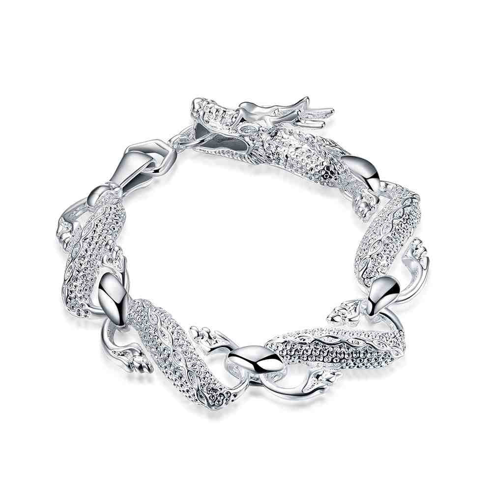 silver plated jewelry bracelet fine white dragon bracelet 36 ELY