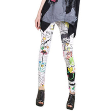 Funky Leggings Women Polyester Slim Graffiti Stretchy Print Leggins Pencil Skinny Pants Graffiti Legging Tousers 1STL ELY