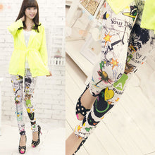 Funky Leggings Women Polyester Slim Graffiti Stretchy Print Leggins Pencil Skinny Pants Graffiti Legging Tousers 1STL ELY
