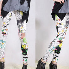 Funky Leggings Women Polyester Slim Graffiti Stretchy Print Leggins Pencil Skinny Pants Graffiti Legging Tousers 1STL ELY