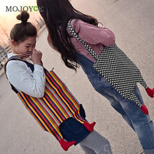 Funny Canvas Women Bag Contrast Color Stripe Shoulder Bags Handbags Women Famous Brands Bolsa Feminina Cutch Tote Bag sac a main ELY