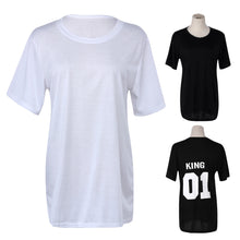 Funny Letter Print Couples Leisure Tops Sleeve O-Neck T-shirt 1STL ELY