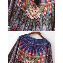 Geometric Retro Women Europe Chiffon Dress Loose Kimono Vestido De Festa Vintage Women Dress 1STL ELY