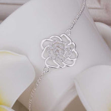 Girls Silver plated jewelry Inlaid Flower anklet bracelets bangles leg SMTA 27 ELY