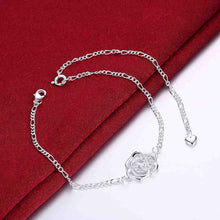 Girls Silver plated jewelry Insets flowers anklet bracelets bangles leg SMTA 2 ELY