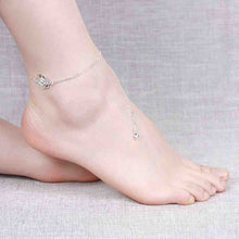 Girls Silver plated jewelry Insets flowers anklet bracelets bangles leg SMTA 2 ELY