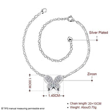 Girls Silver plated jewelry Insets small butterfly anklet bracelets bangles leg SMTA 8 ELY